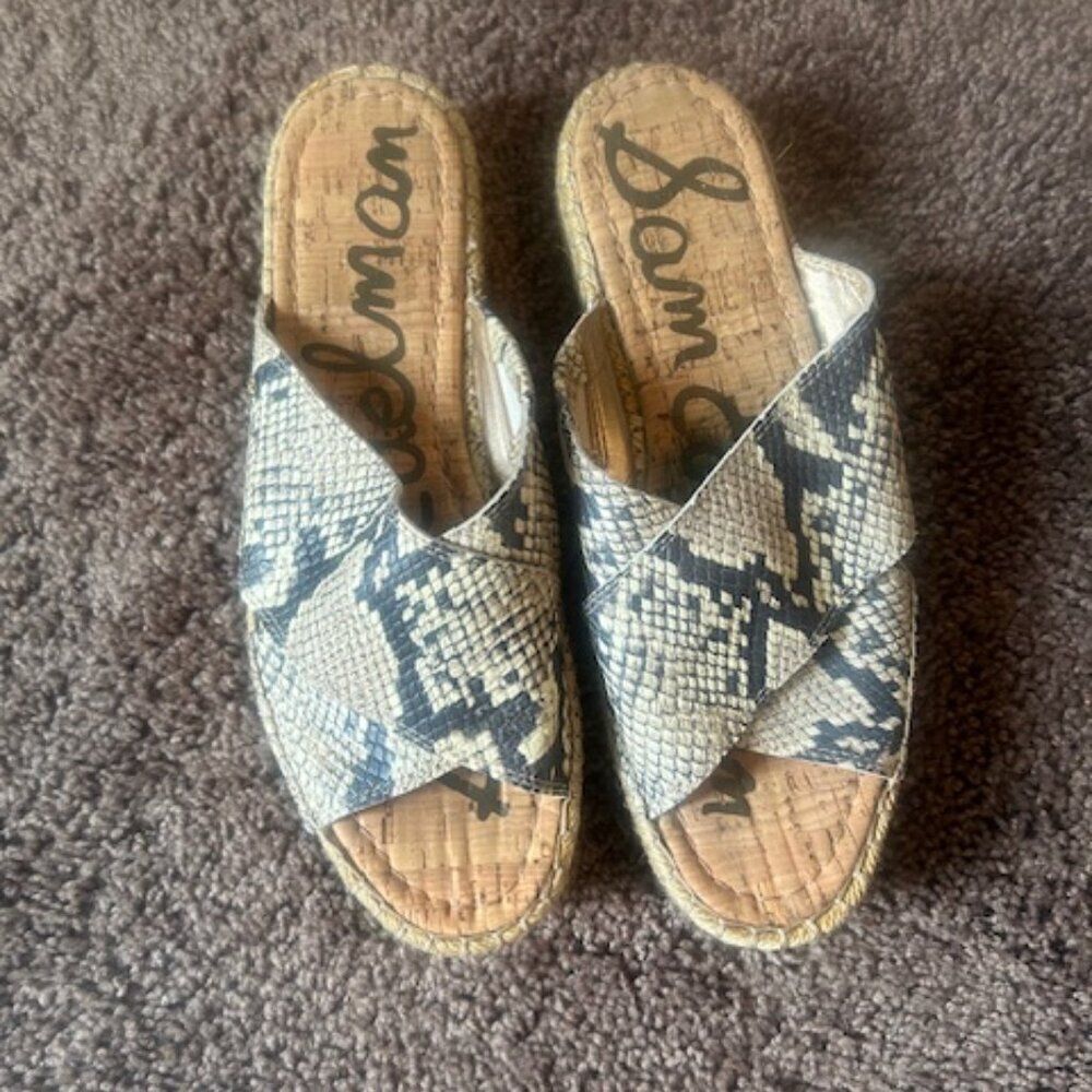 Sam Edleman Natty Platform Espadrille snake print, size 10